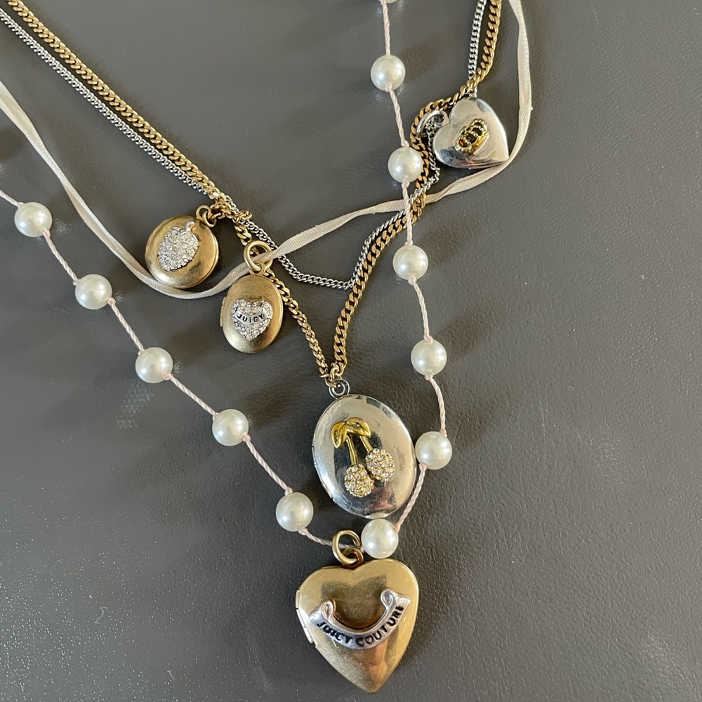 Juicy Couture layered locket necklace
